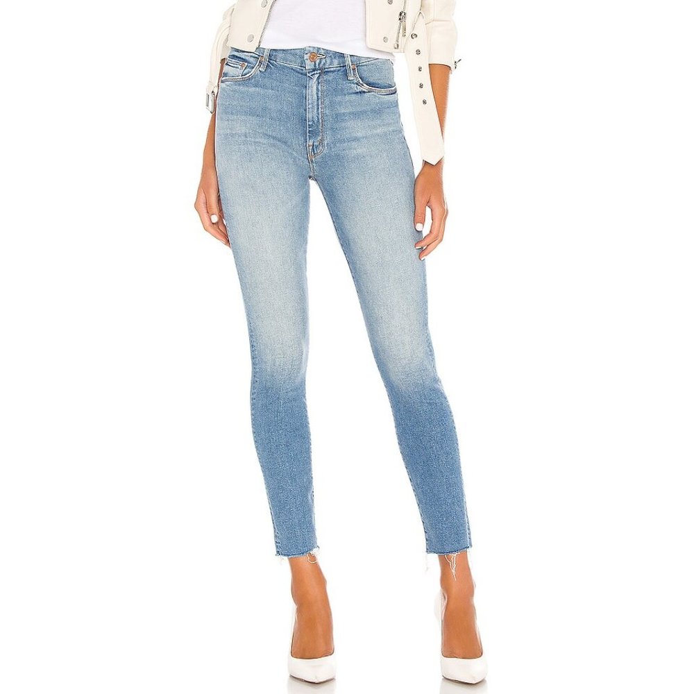 NWT MOTHER High Waisted Looker Ankle Fray Shoot To Thrill